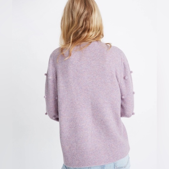 Madewell Sweater Women’s XS Purple Merino Wool V-Neck Bobble Dashwood Pullover - Picture 2 of 9